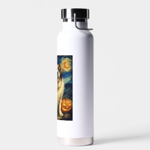 Süßer Hund Saint Bernard Halloween Jack O Lantern Trinkflasche