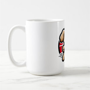 Süßer Hund spielt Basketball Kaffeetasse