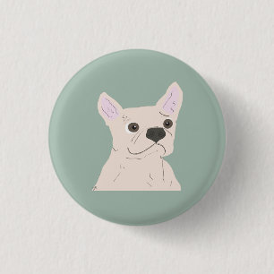 Süßer Hund, Staubblau Button