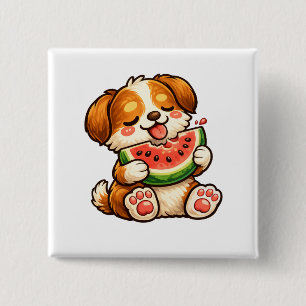 Süßer Hund Wassermelone Button