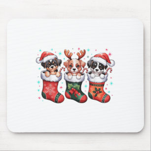 Süßer Hund Weihnachten Santa Lustiges Weihnachten Mousepad