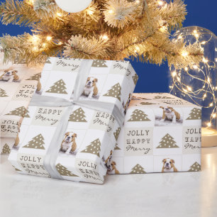 Süßer Hund Welpe Haustier Frohe Weihnachten Baum F Geschenkpapier