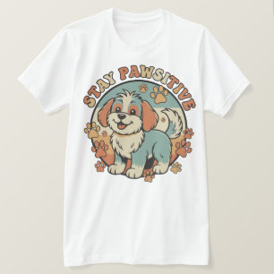 Süßer Hund Zitat – Bleib positiv und lächle mehr T-Shirt