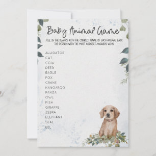 Süßer Hunde-Baby-Shower-Tier-Spiel Einladung