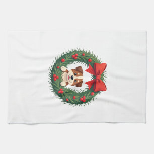 Süßer Hunde-Nasen-Weihnachtskranz Weihnachten Hund Geschirrtuch