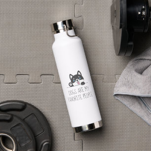 Süßer Husky-Hund Blaues Zitat Trinkflasche