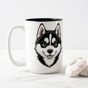 Süßer Husky-Welpe Sibirien Zweifarbige Tasse