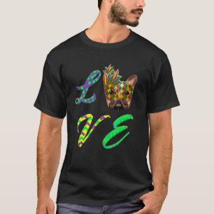 Süßer Ich liebe Mardi Gras Pug Hund T-Shirt
