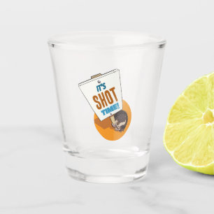 Süßer Igel Es ist Shot-Zeit! Plakat-Schild Cartoon Schnapsglas