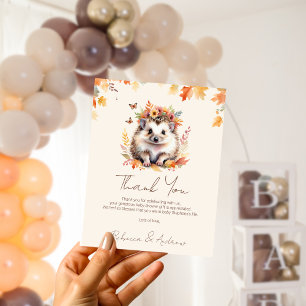 Süßer Igel Herbst Wald Baby Shower Dankeskarte