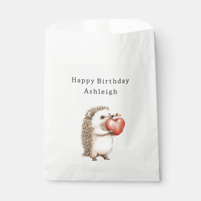 Süßer Igel Herz Tier Geburtstag Geschenktütchen (Vorderseite)