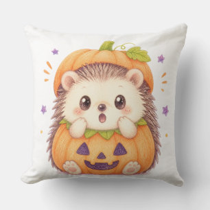 Süßer Igel im Kürbiskostüm Halloween-Illustration Kissen