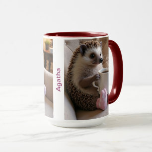 Süßer Igel Kaffee Fluffige Socken Editierbar Tasse