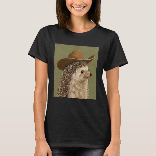 Süßer Igel mit Cowboyhut T-Shirt (Vorderseite)