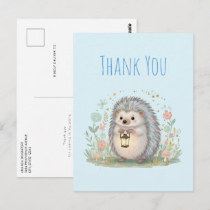 Süßer Igel mit Laterne Danke Postkarte