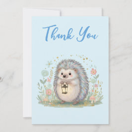 Süßer Igel mit Laterne Dankeskarte