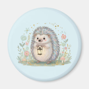 Süßer Igel mit Laterne Magnet
