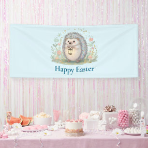 Süßer Igel mit Laterne Ostern Banner