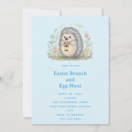 Süßer Igel mit Laterne Ostern Einladung