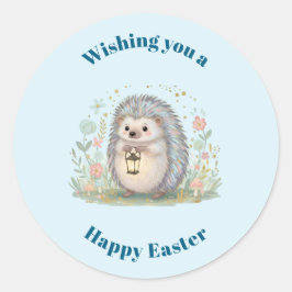 Süßer Igel mit Laterne Ostern Runder Aufkleber
