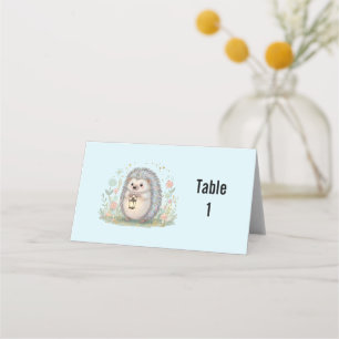 Süßer Igel mit Laterne Platzkarte