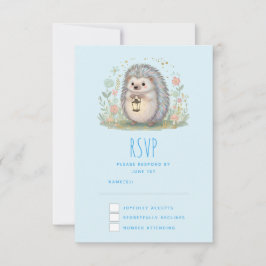 Süßer Igel mit Laterne RSVP Karte