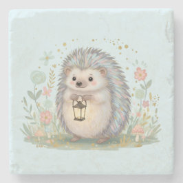 Süßer Igel mit Laterne Steinuntersetzer