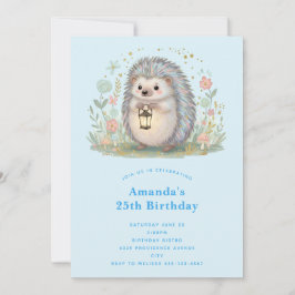 Süßer Igel mit Laterne zum Geburtstag Einladung
