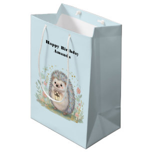 Süßer Igel mit Laterne zum Geburtstag Mittlere Geschenktüte