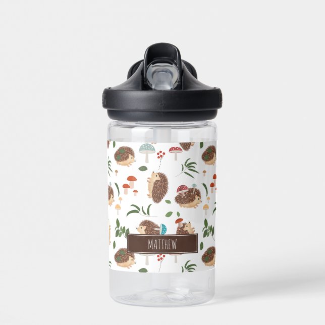 Süßer Igel Pilz Waldtier Kinder Trinkflasche (Vorne)