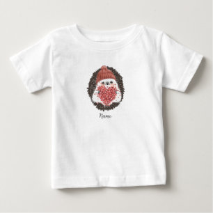 Süßer Igel Rosa Herz Name Baby T-shirt