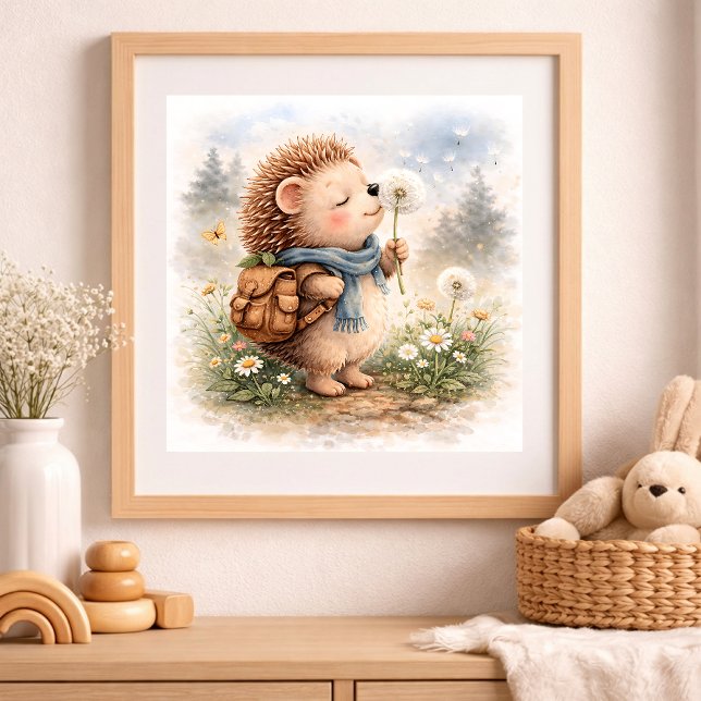 Süßer Igel und Löwenzahn für Kinder  Poster (Von Creator hochgeladen)