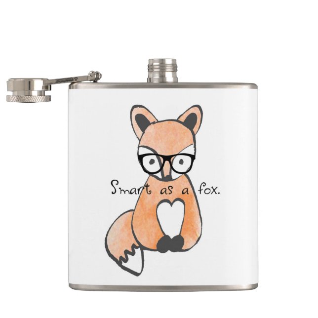 Süßer intelligenter Fuchs Flachmann (Geöffnet)
