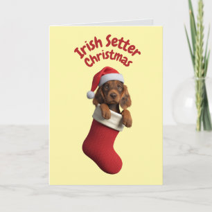 Süßer Irischer Setter-Hund Weihnachten Karte