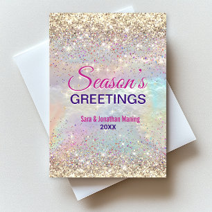 Süßer irisierender goldener Glitter Weihnachten ne Postkarte