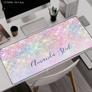 Süßer, irisierender, Ombre-glitter Einhorn Schreibtischunterlage