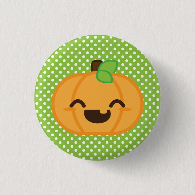 Süßer Jack O Lantern Kürbis Button (Vorderseite)