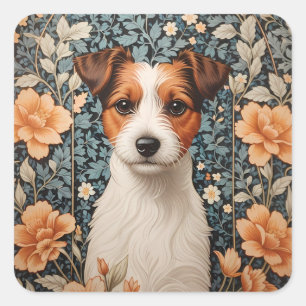 Süßer Jack Russell Terrier inspiriert von William Quadratischer Aufkleber