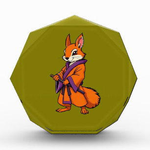 Süßer japanischer Samurai-Eichhörnchen Fotoblock