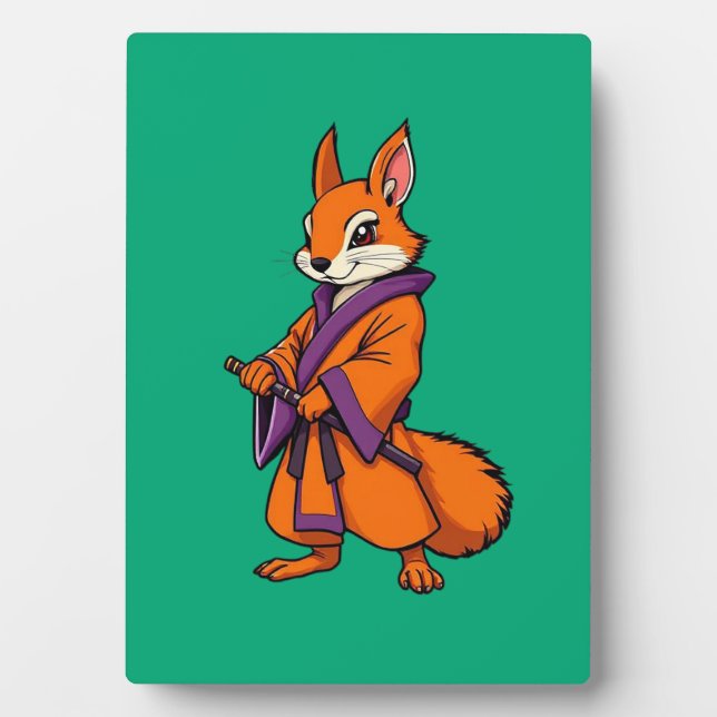 Süßer japanischer Samurai-Eichhörnchen Fotoplatte (Vorderseite)