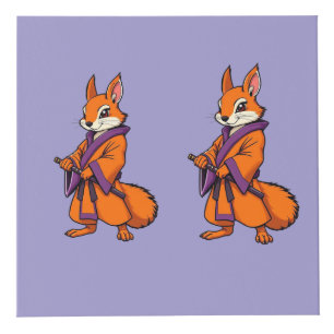 Süßer japanischer Samurai-Eichhörnchen Würfel