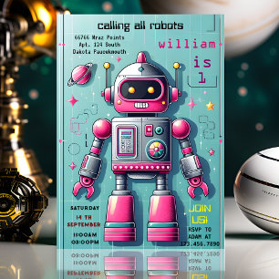 Süßer Junge Spielzeug lustiger Roboter erster 1. G Einladung