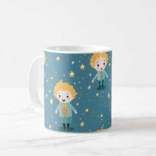 Süßer Junge und Sterne Muster Kaffeetasse