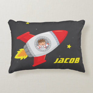 Süßer Junge Weltraum-Rakete Kinderzimmer-Dekoratio Dekokissen