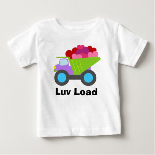 Süßer Jungen-LKW-Herzen Baby T-shirt