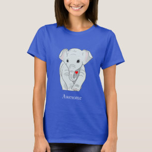 Süßer junger Elefant mit einem Herz T-Shirt
