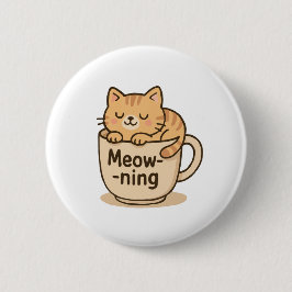 Süßer Kaffee-Kater Button
