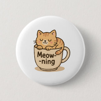 Süßer Kaffee-Kater Button