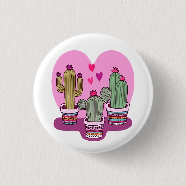 süßer Kaktus Button (Vorderseite)