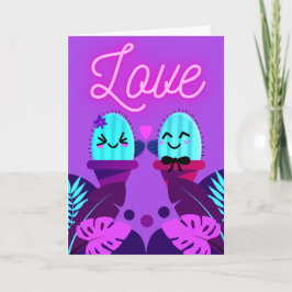 Süßer Kaktus Liebe zum Valentinstag Karte